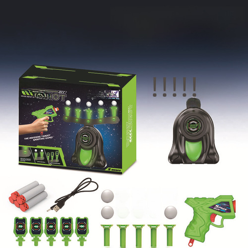 Cross-border children's night light electric floating ball target, two-in-one shooting practice target, dual-person combat soft bullet gun toy