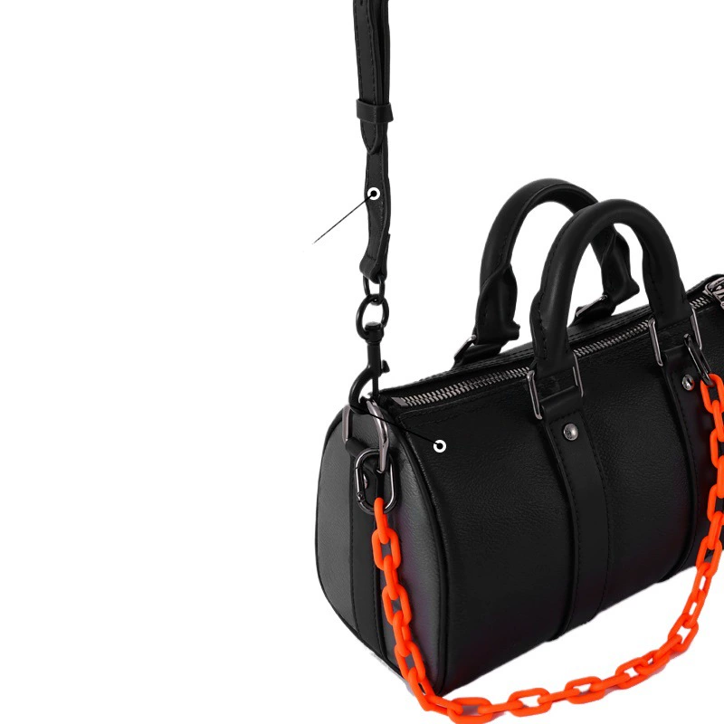 Cross-border model is suitable for presbyopia keepall25 black warrior adjustable leather shoulder strap modified acrylic decorative chain