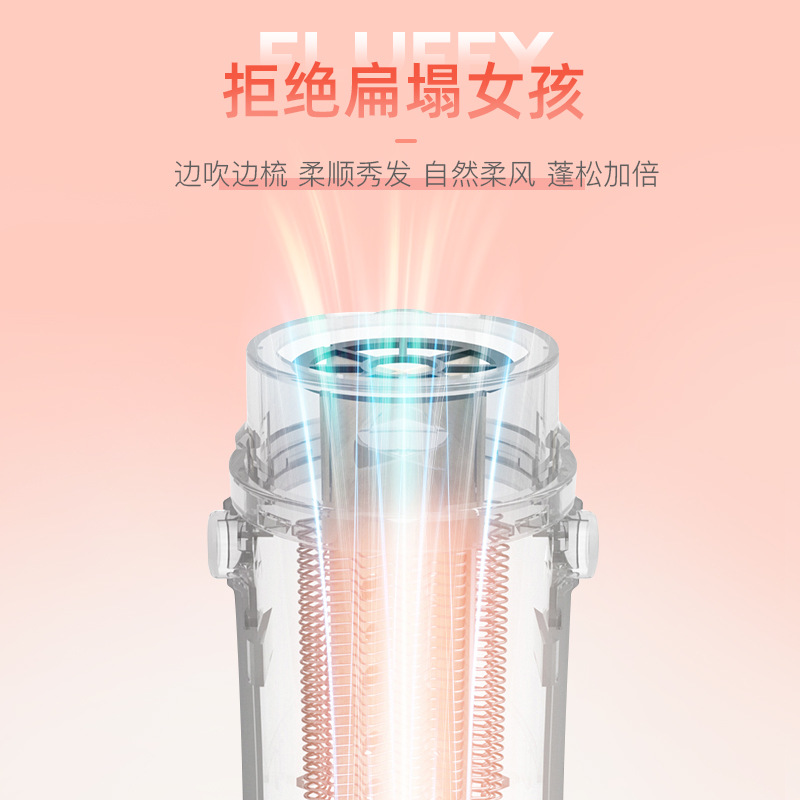 多功能热风梳 新款四合一不可折叠美发梳 可拆卸卷发直发梳造型梳