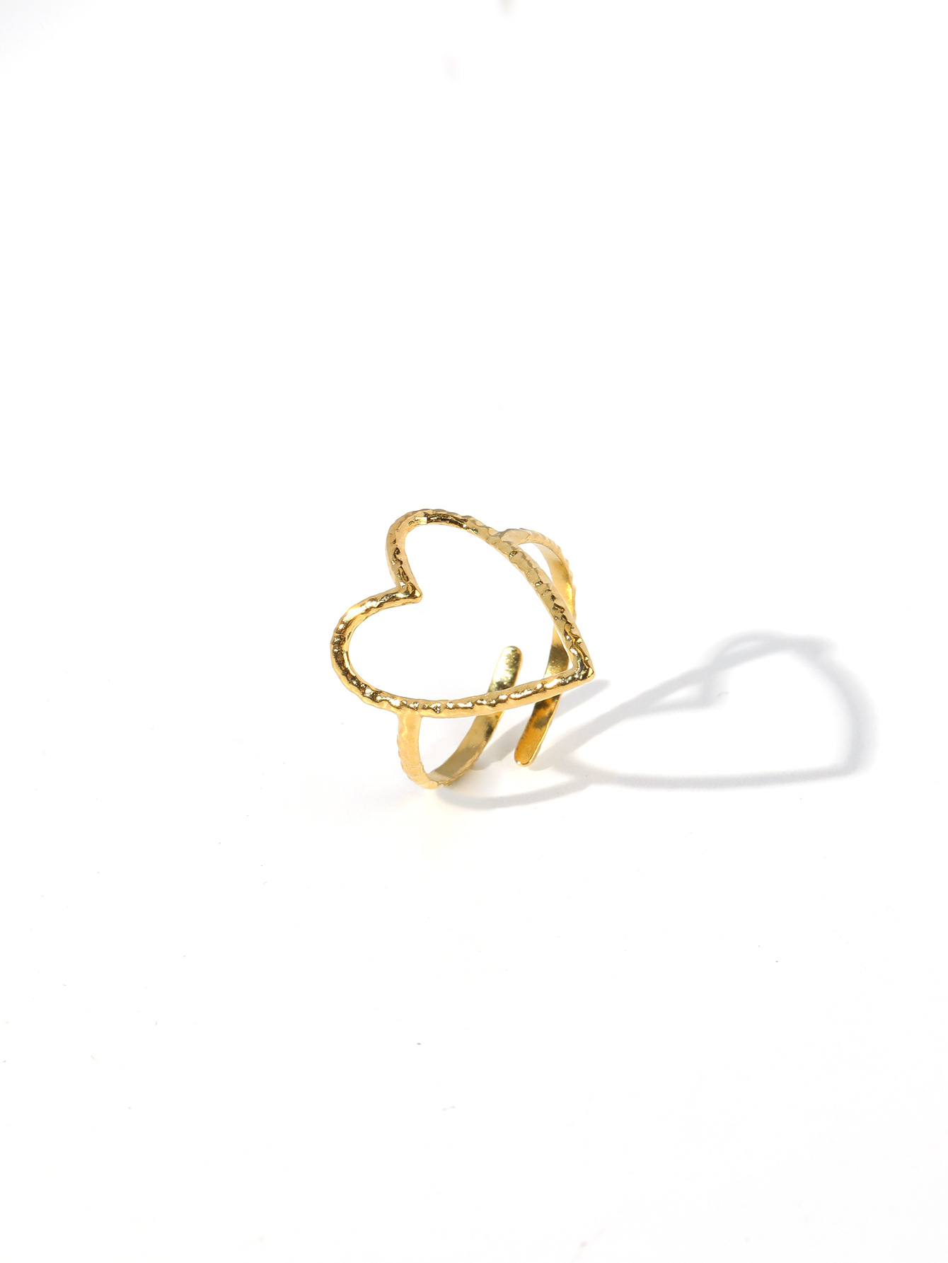 10g Weight Open Rings Classification 1 Piece Quantity Holiday, Daily Occasion 304 Stainless Steel Material Starfish, Heart Shape Pattern Unisex Gender Plating Design Retro Style Wholesale Jewelry Retro Starfish Heart Shape 304 Stainless Steel Plating Open Rings 8