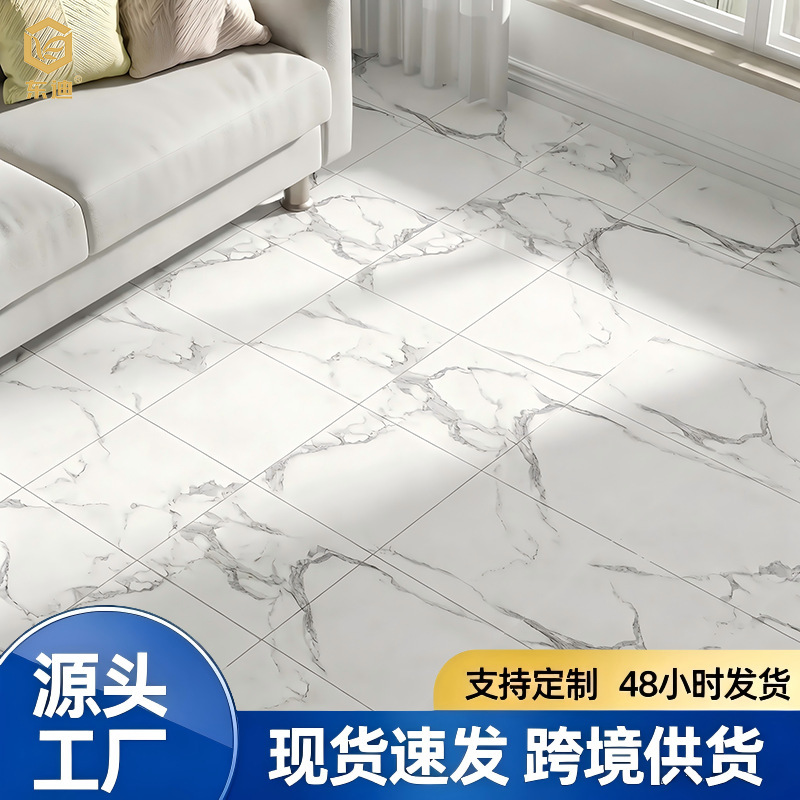 Imitation Marble Tile Pattern Self-Adhesive Floor Stickers Pvc Plastic Floor Mat Commercial Floor Renovation Waterproof Fireproof Floor Mat