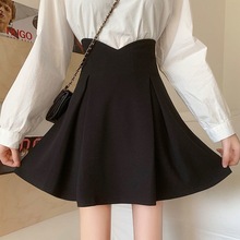 适合梨形身材大码黑色鱼骨半身裙女春秋新款胖收腰字包臀伞裙