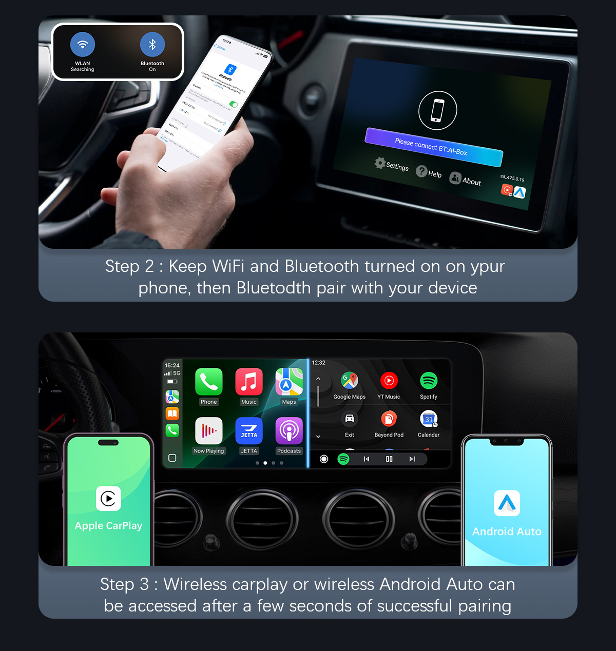 Carplay Box with HDMI Output Rk Chip Wired to Wireless Android Car Smart Interconnection Module