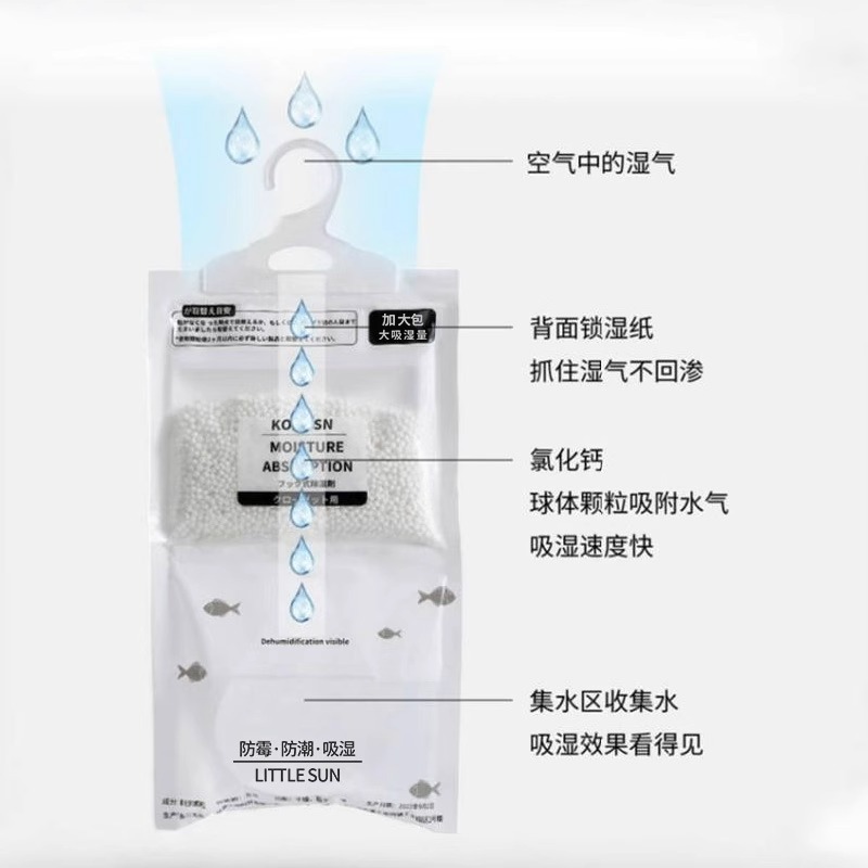 吊り下げ式除湿袋 寮用吸水・防湿・防カビ・吸湿除湿袋 吊り下げ式家庭用乾燥剤 大型包装|undefined