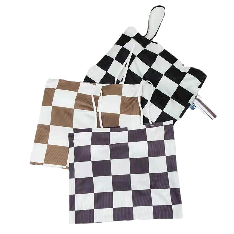 Nuevo estilo rojo neto espalda sin anillo de acero envuelto pecho chaleco Placa de ajedrez Plaid correa interior tubo superior bottoming chaleco ropa interior para mujeres