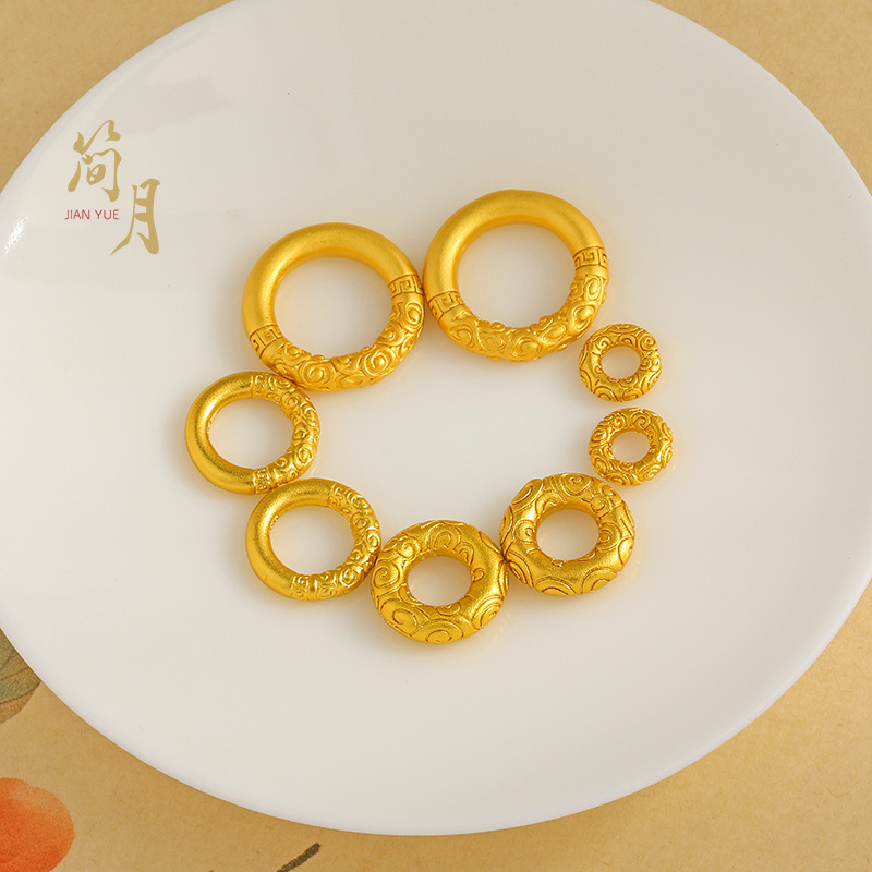 Exquisite gold shop with sand gold Xiangyun Ping An Buckle Pendant diy Jewelry Plated K Ruyi Gold Hoop Gankun Circle Running Ring Exquisite gold shop with sand gold Xiangyun Ping An Buckle Pendant diy Jewelry Plated K Ruyi Gold Hoop Gankun Circle Running Ring