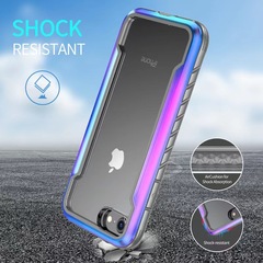 Suitable for iPhone15 mobile phone case new 15pro transparent metal anti-fall Apple 678 mobile phone case protective cover SE