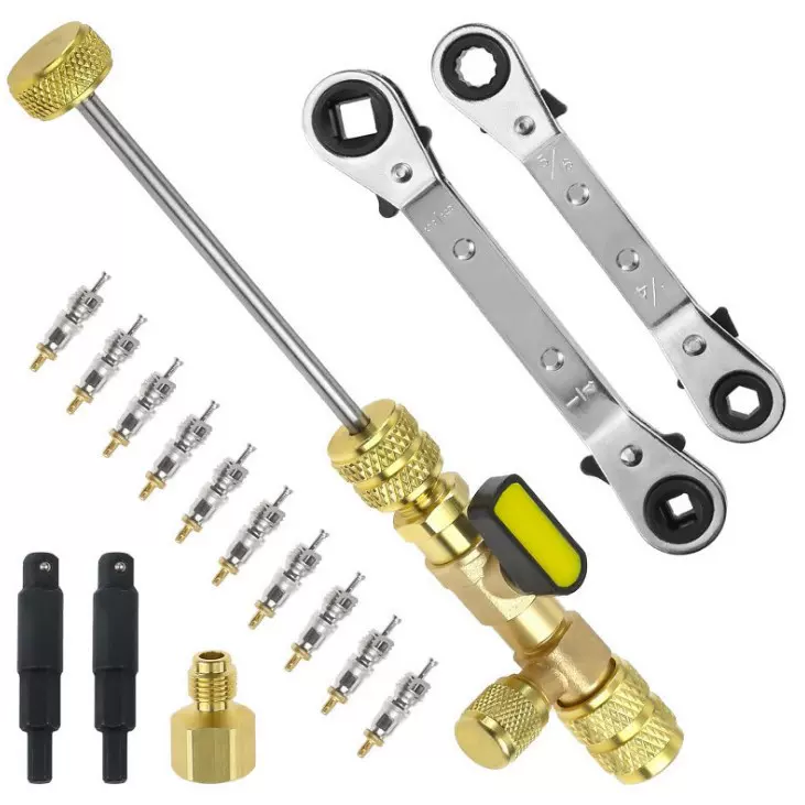 制冷设备维修扳手 双头四方棘轮扳手 空调阀门快速扳手 拆卸套装