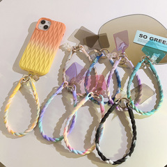 Trendy ins gradient luminous bear pendant mobile phone chain universal mobile phone case CCD camera chain mobile phone lanyard for women