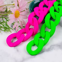 亞克力塑料手感橡皮熒光鏈條31*39插扣開口圈DIY飾品衣服箱包配件