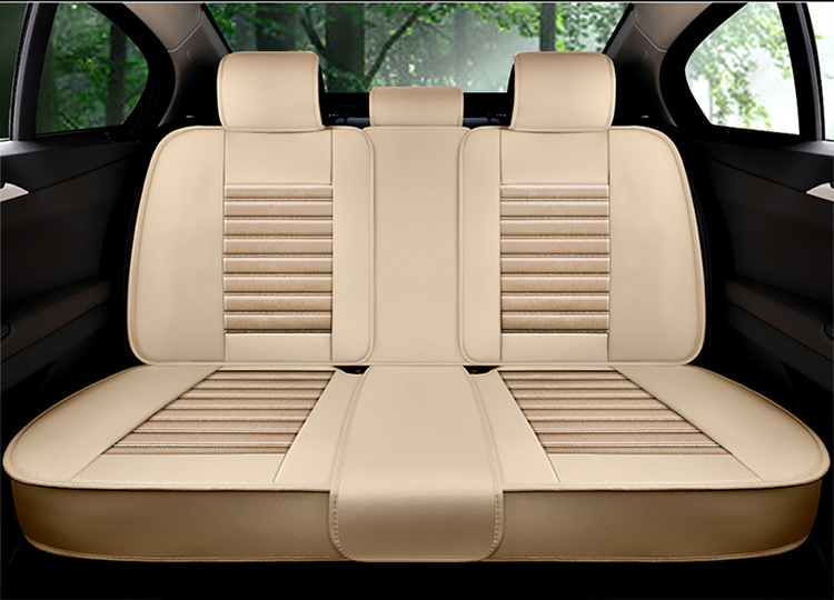 Car Seat Cushion Cover, Linen Full Surround Fabric Seat Cover, Universal for All Seasons, Summer Seat Cushion