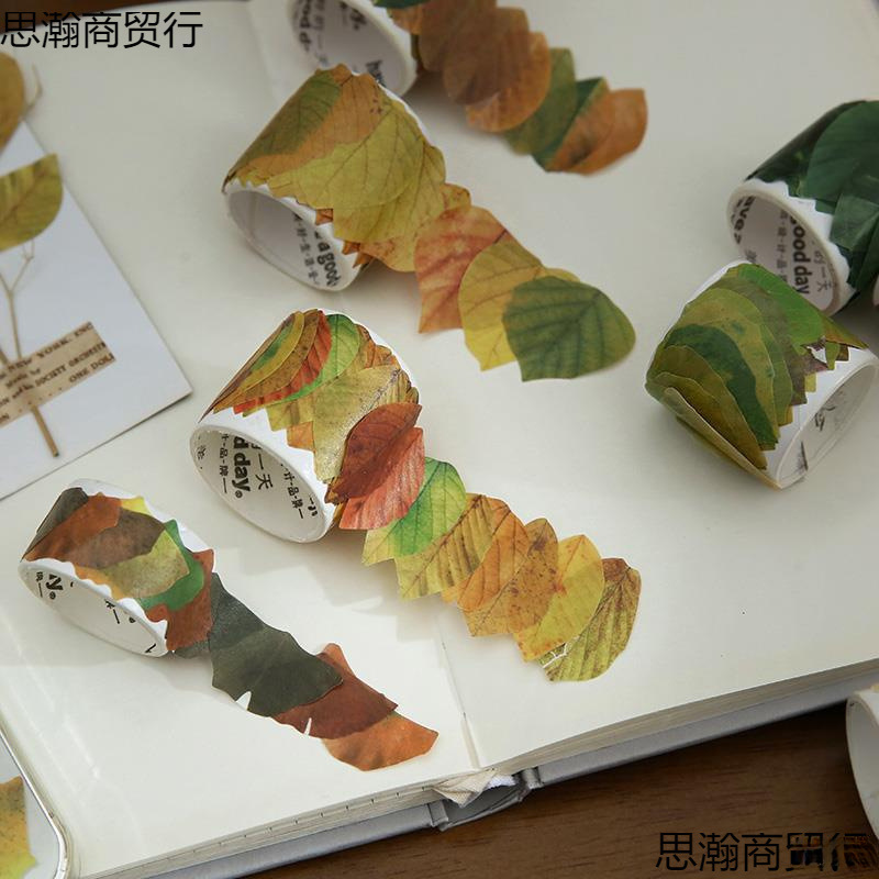 Champs’ fallen leaves special-shaped washi tape simulated leaves…