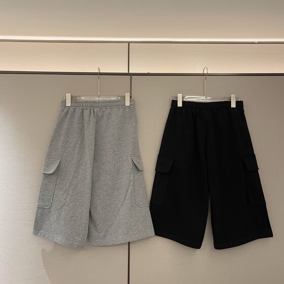 12940 Big Pocket Five-point Pants Work Shorts Embroidered Shorts Women's Fashion Comfortable All-match Spring and Summer New Love