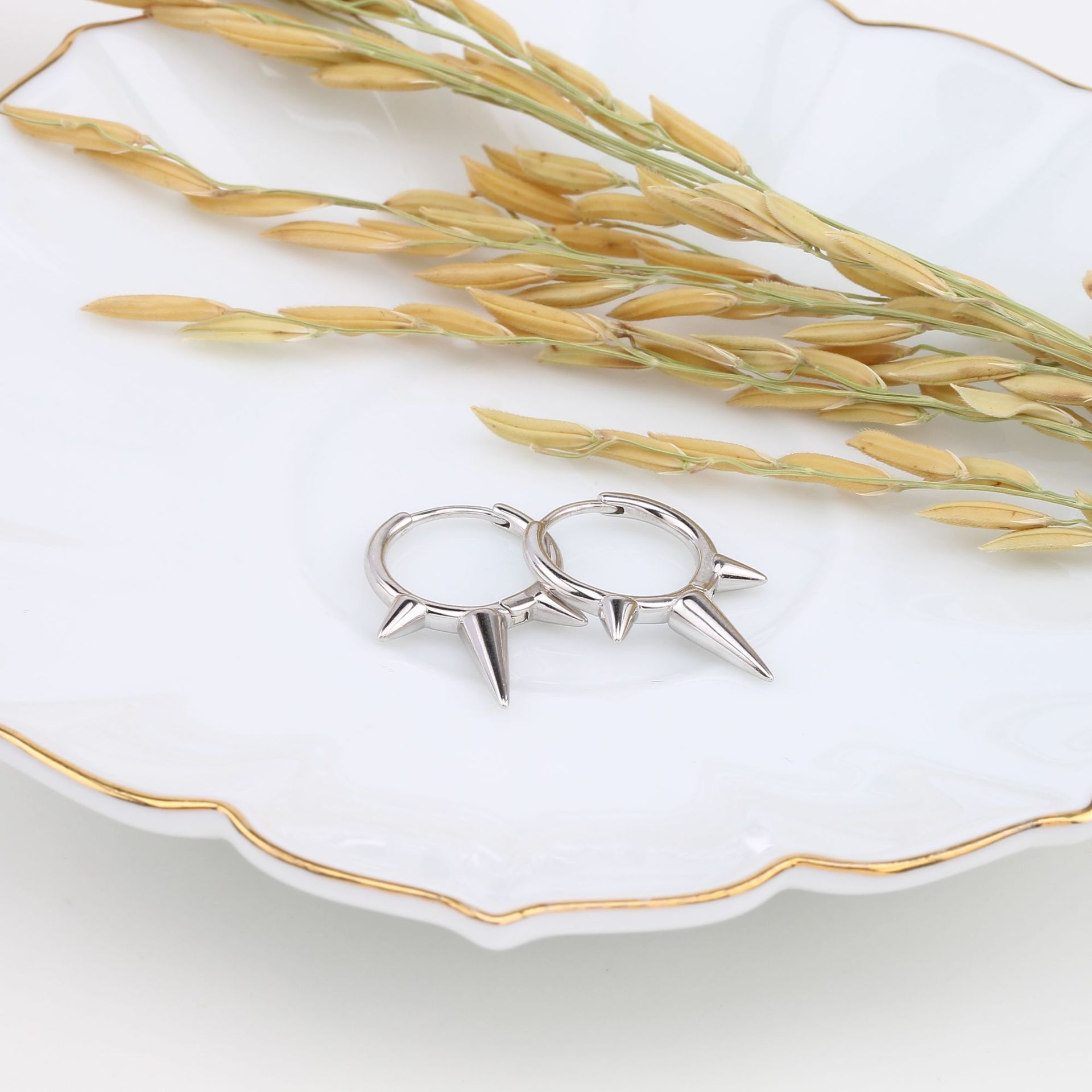 Daily, Shopping Occasion 925 Sterling Silver Material 1 Pair 925 Sterling Silver Geometric Earrings