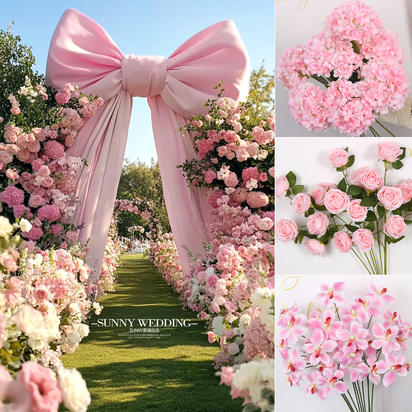 Flor de boda rosa imitación flor de seda flor de decoración floral sala de bodas floral hogar ramo único camino de introducción de flores