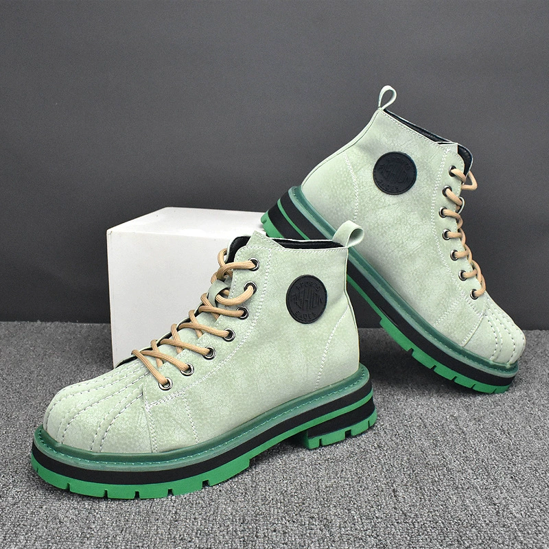 Осенне-зимние новые ботинки Martin, мужская повседневная обувь из воловьей кожи, корейская модная универсальная дышащая рабочая обувь Челси