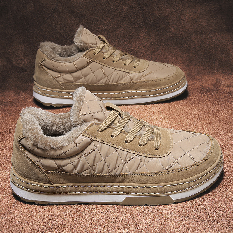 2025 Winter Men's Cotton Shoes Plus Velvet Warm Low-top Lightweight…