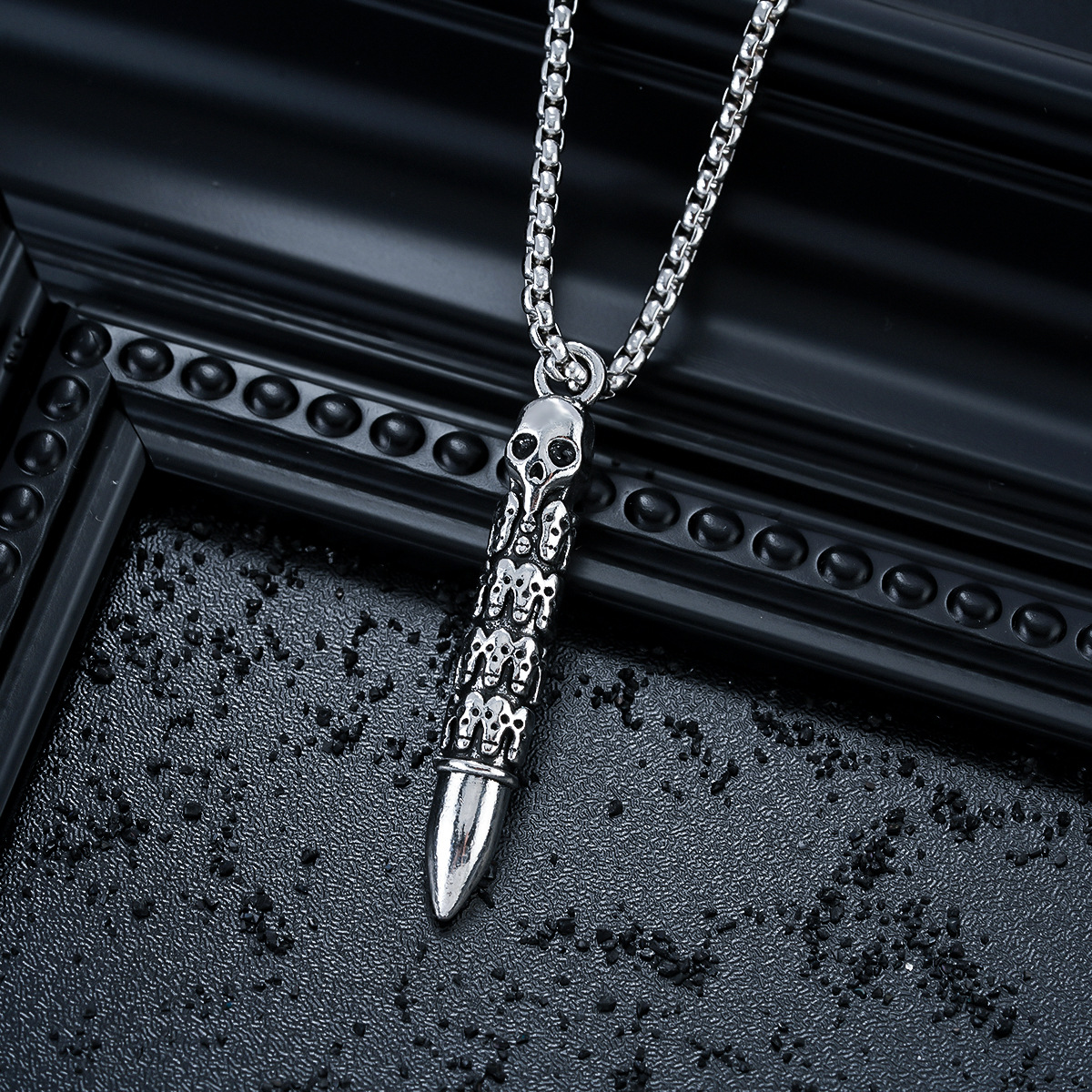 (Wholesale), bullet, necklace stainless steel, chain, fashionable pendant, accessory, simple and elegant design