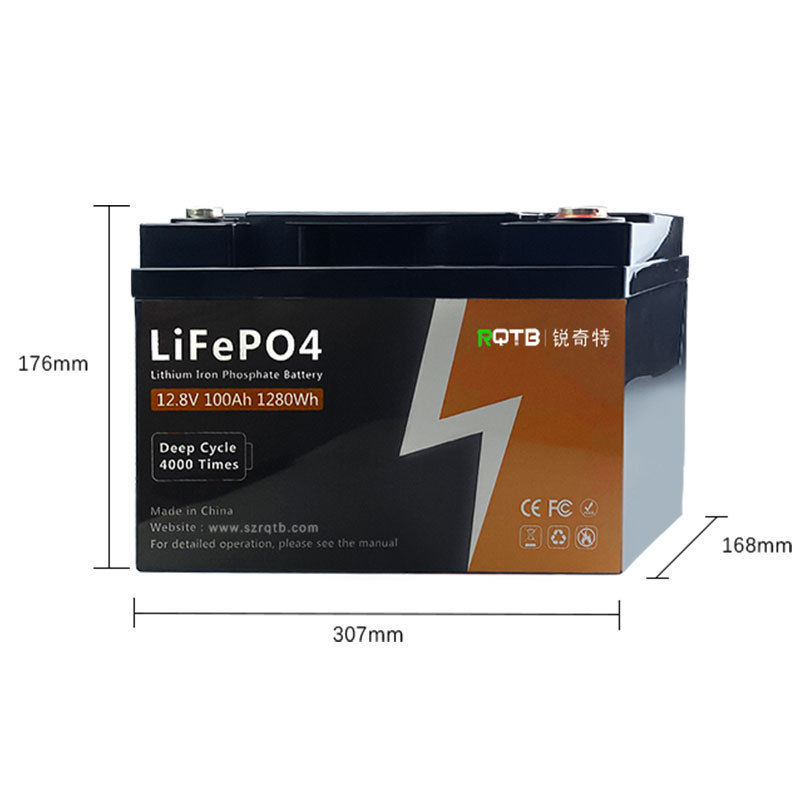 12. 8v100ah plomo modificado batería de litio de almacenamiento de energía solar RV baja velocidad coche hierro batería de litio fabricante bienes genuinos
