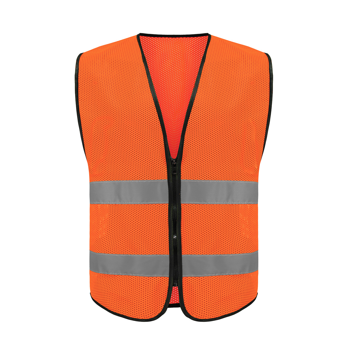 지퍼 2개 복숭아 모양 메쉬*형광 오렌지