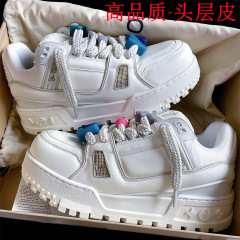 跨境外贸莆田鞋高品质L驴家Trainer Maxi小胖丁V高奢男女厚底板鞋