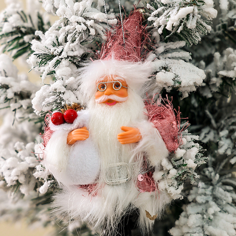 Cross-border Christmas tree pendants, atmosphere decoration supplies, elderly doll ornaments, children's gifts, 5-inch silicone dolls