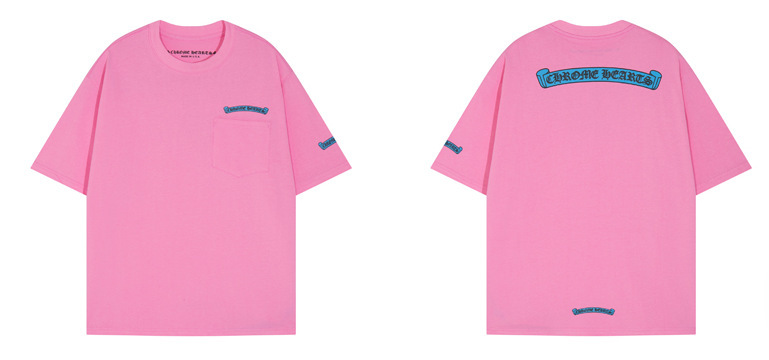 24クロスボーダートレンディブランドCh Crow*Horseshoe SanskritラウンドネックTシャツ半袖万能男女Tシャツスポット卸売|undefined