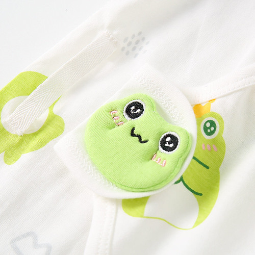 Baby one-piece clothes, summer clothes, baby pure cotton breathable air-conditioned clothes, newborn thin pajamas, long-sleeved harem suit