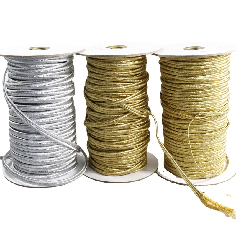Embroidered Webbing Gold and Silver Snake Belly Band Concave Cord Woven Clothing Accessories Grooved Cord Waistband K Cord Corset