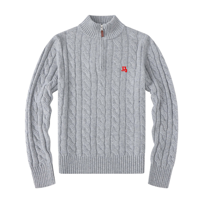 In-Stock Autumn and Winter Round-Neck Pullover Sweater for Couples, Small Horse Pattern Cable Knit Sweater, Fashionable Sweater, Trendy and Versatile