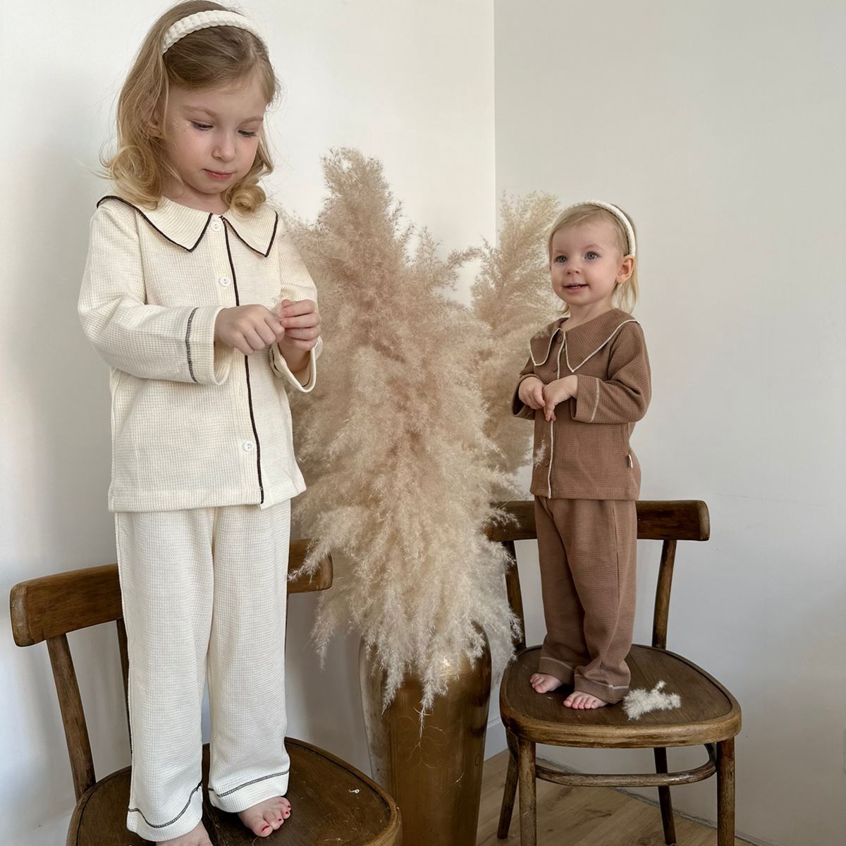 Pijamas para niños de estilo coreano, ropa para niños, ropa de otoño para bebés para hombres y mujeres, trajes de ropa para el hogar, estilo informal informal para niños