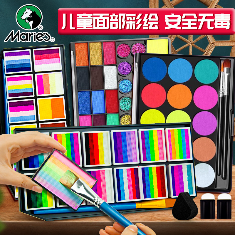 Pintura facial para niños Marley pintura corporal soluble en agua escenario maquillaje de ópera pintura facial fan cara