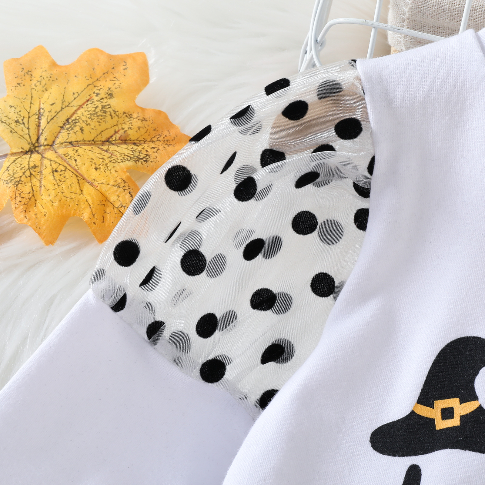 Halloween Fashion Letter Button Cotton Girls Clothing Sets display picture 18