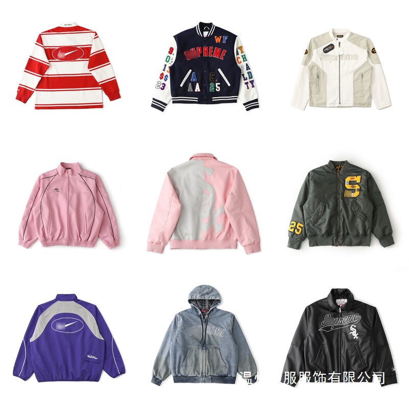 Cross-Border High-End Version Ss25 Week Sup Heavyweight Collaboration Varsity Cotton Jacket Wholesale