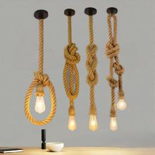 复古麻绳吊灯工业风咖啡店酒吧服装店餐厅吊灯美式乡村装饰吊灯