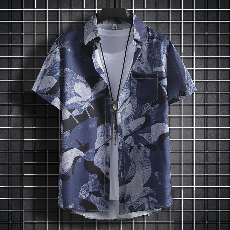 Malaysia 100kg Large Size 5XL Hawaiian Flower Shirt for Men and Women Thai Style Short-Sleeved Floral Shirt Retro