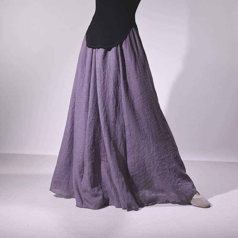 Anti-Wrinkle Cotton and Linen Skirt, 2026 Autumn Collection, Gentle and Flattering, High-Waisted A-Line, Full-Length, Solid Color, Vintage Style Long Skirt Anti-Wrinkle Cotton and Linen Skirt, 2026 Autumn Collection, Gentle and Flattering, High-Waisted A-Line, Full-Length, Solid Color, Vintage Style Long Skirt