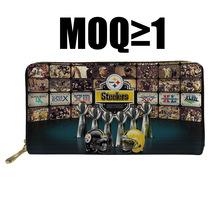 女士钱包NFL橄榄球钢人手拿零钱包PU皮革钱包长款外出逛街收纳包