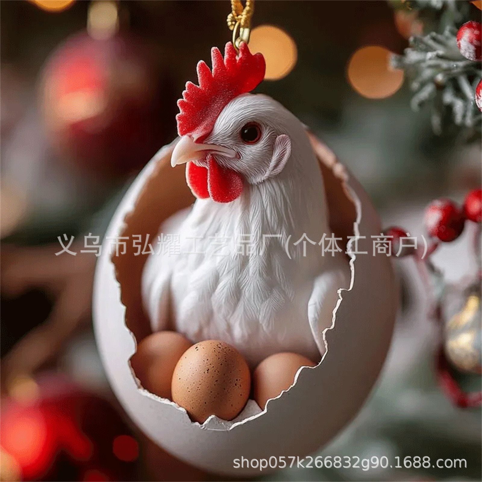 Nuevo acrílico plano transfronterizo para la cáscara de huevo animal de Pascua colgante de automóvil colgante de decoración del día de San Valentín image 10
