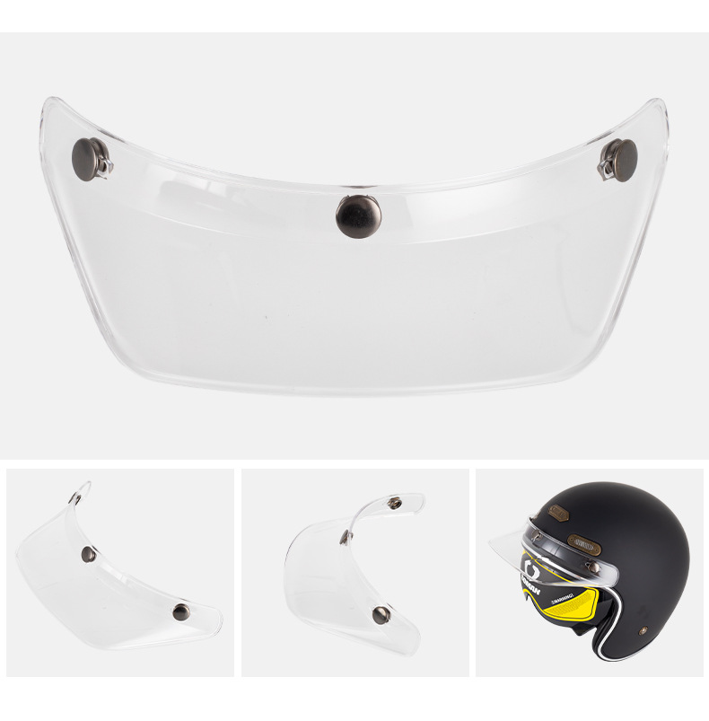 Motorcycle Helmet Brim Motorcycle Retro Helmet Three-Button Sun Visor Prince Helmet Flying Helmet Brim My01
