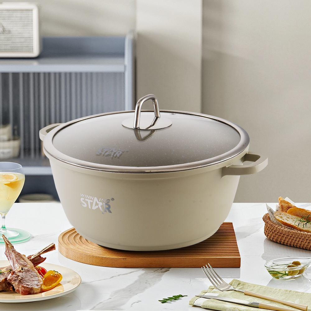 Estrella ganadora Comercio exterior exclusivo para el hogar sopa de estofado Carne frita leche estofada multifuncional sartén antiadherente conjunto de cuatro piezas