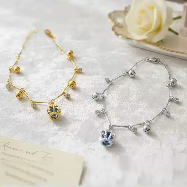 Elegant Crown Bell Anklet for Women 2026 New Model with Unique Design, Fashionable, Light Luxury, Non-Fading, Versatile Foot Chain