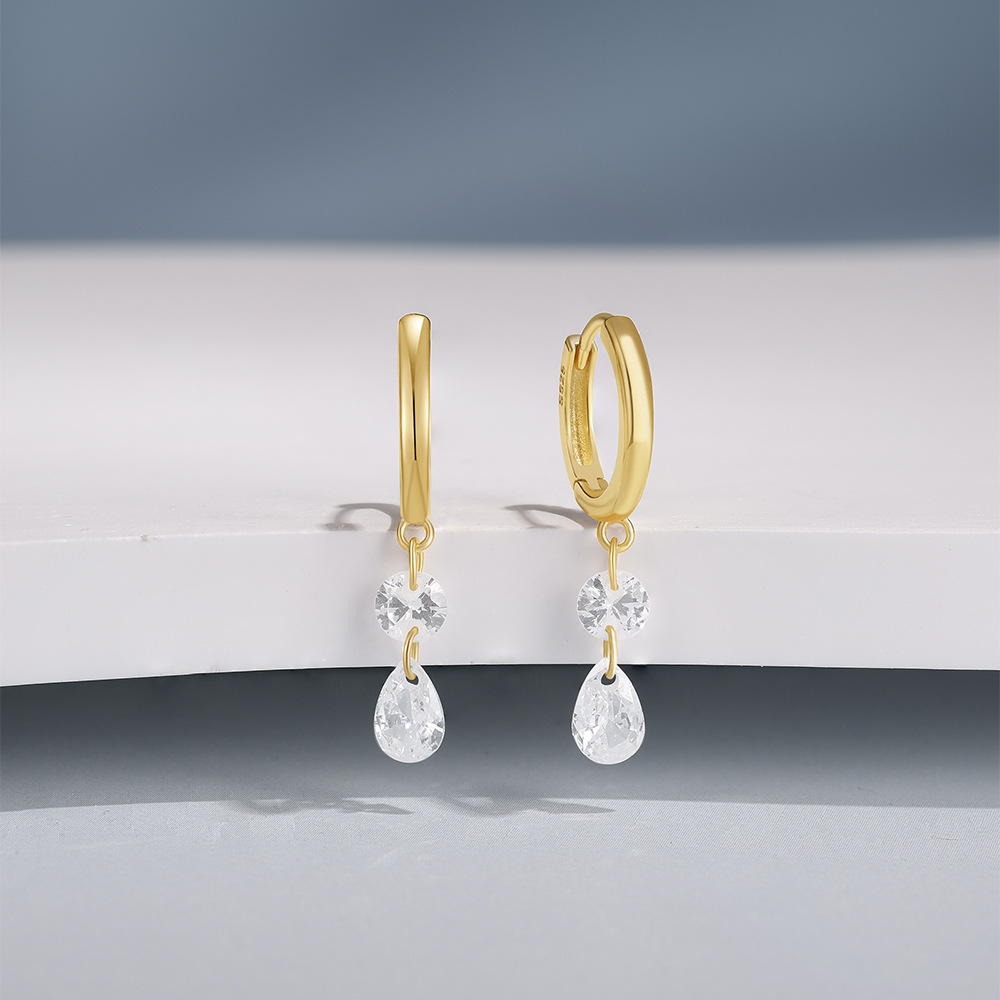 5g Weight 925 Sterling Silver Ear Needle Material Zircon Inlay Material Earrings Classification 1 Pair Quantity Holiday, Travel, Daily Occasion 925 Sterling Silver Material Geometric Pattern Women's Gender Plating Design Simple Style, Streetwear Style 1 Pair 925 Sterling Silver Zircon Geometric Earrings 12
