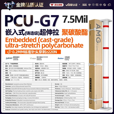 PCU Polycarbonate Embedded Casting Grade Paint Protection Film Invisible Car Wrap Film with Superior Stretchability (Car paint protective film) - g7pcupolycarbonate-152cm15mroll