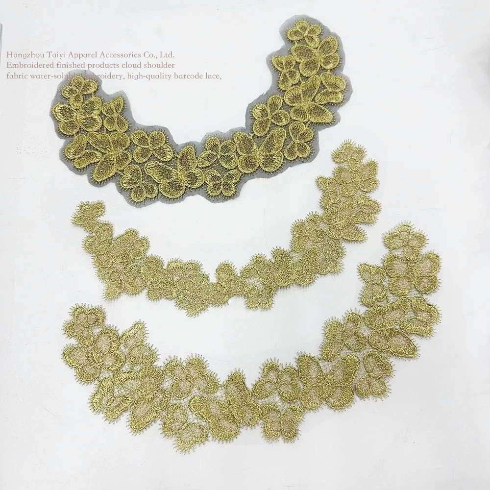 Хорошие вещи Бабочка ресницы золотой нити желто-золотой кружевной полиэстер DIY аксессуары для одежды