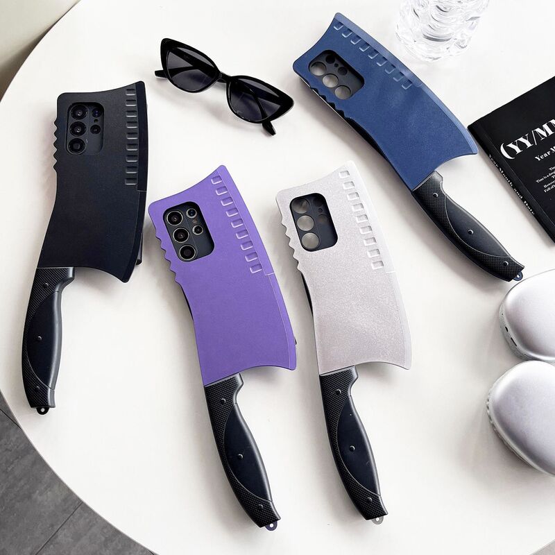 Purple Kitchen Knife Mobile Phone Soft Case Suitable for Samsung S25 Wholesale S24U Ltra Personalized Creative Funny S23 Plus