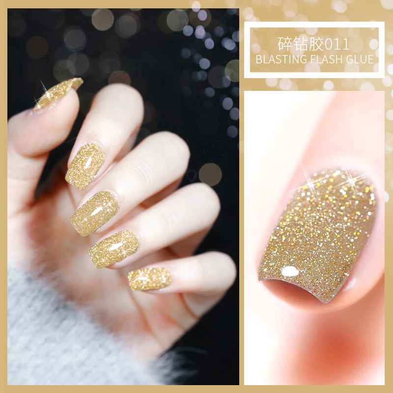 KaSi Diamond Nail Polish pegamento 2021 invierno Nueva celebridad de Internet esmalte de uñas polvo de discoteca Super Flash reflectante cristal diamante flash pegamento