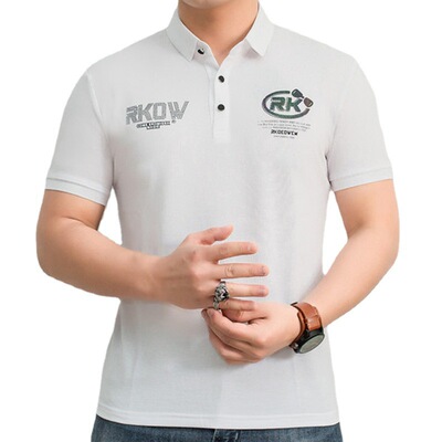 新款男士polo衫180g珠地网眼翻领刺绣短袖T恤商务团体服定制logo
