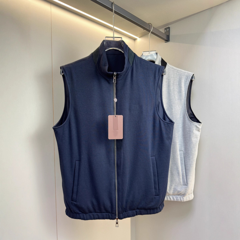 Nanyou High-Quality 25Lp Old Money Style Autum Casual Vest Men's Sleeveless Reversible Jacket