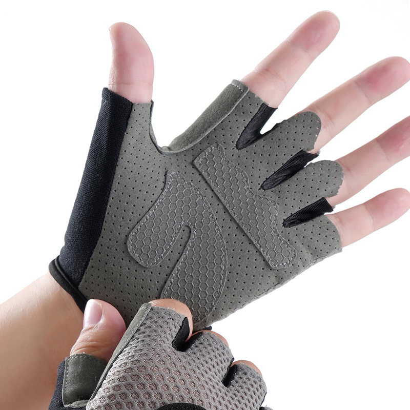 Guantes de acondicionamiento de verano para hombres y mujeres con medio dedo de ciclismo deportivo resistente al desgaste de yoga dinámico dispositivo de ciclismo de entrenamiento antideslizante transpirable